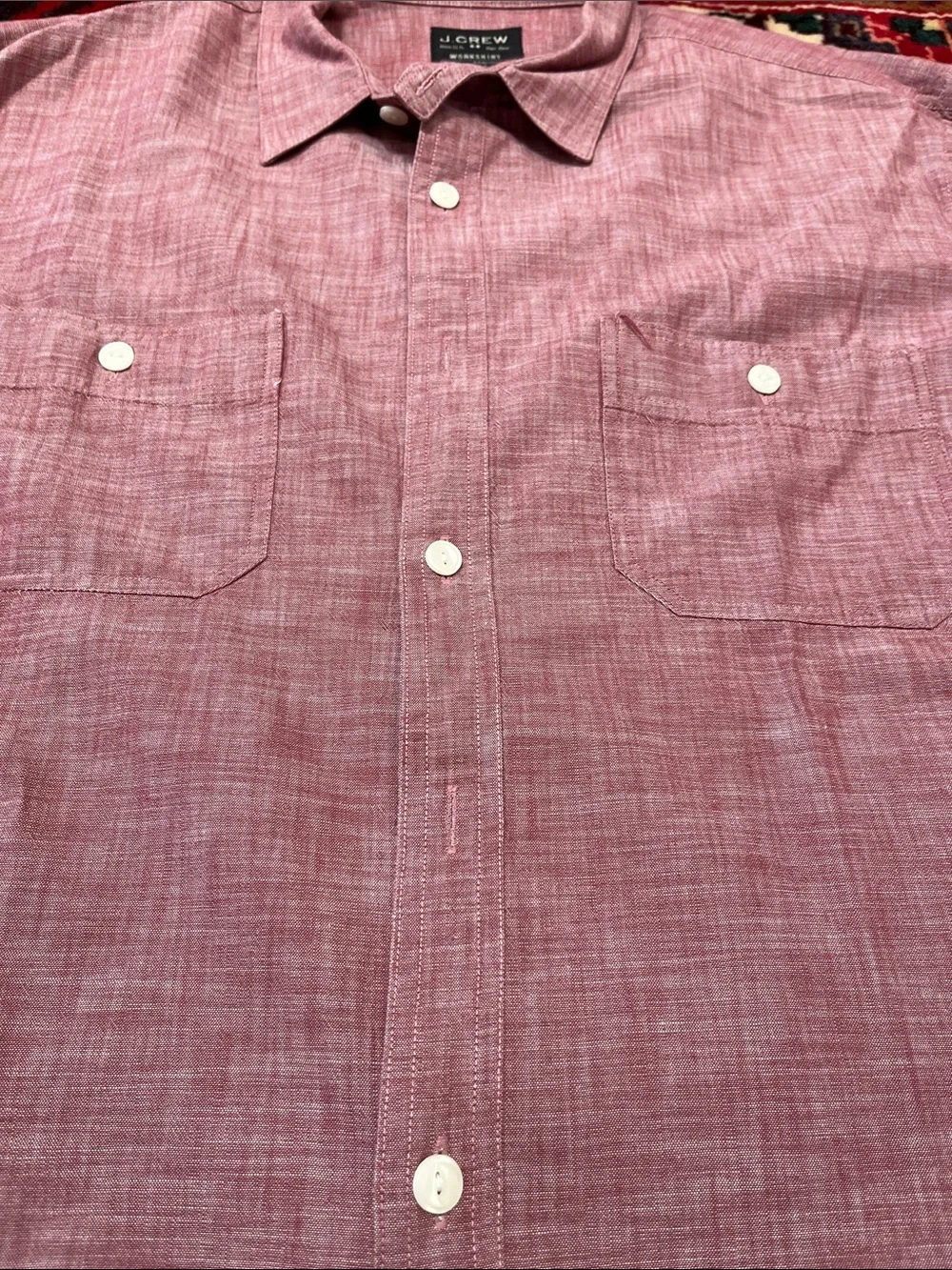 J. Crew Men’s red Workwear Button-Down Shirt
